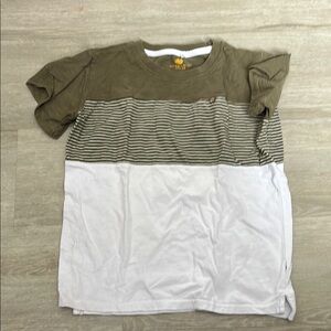 Kids' Olive and White Striped T-Shirt